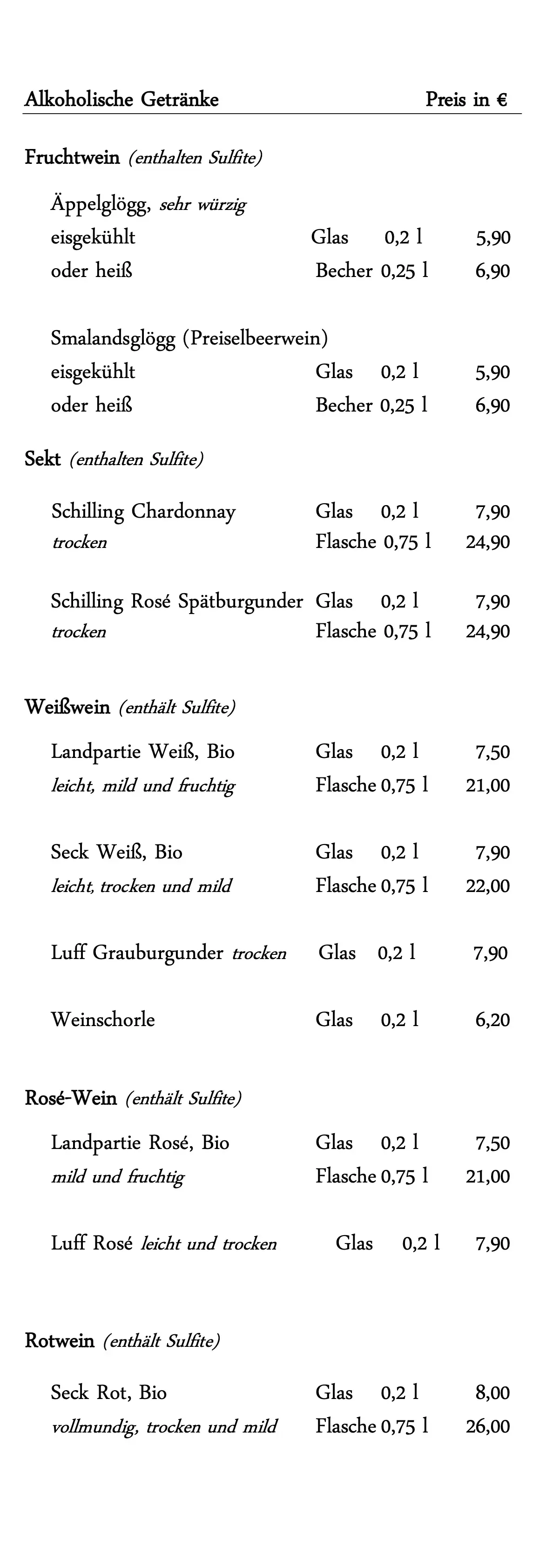 Speisekarte – Seite 5 von 12